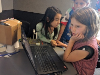 Working together to code a robot